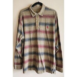 Legendary Polo Shirt Mens Large Long Sleeve Classic, brown, academia